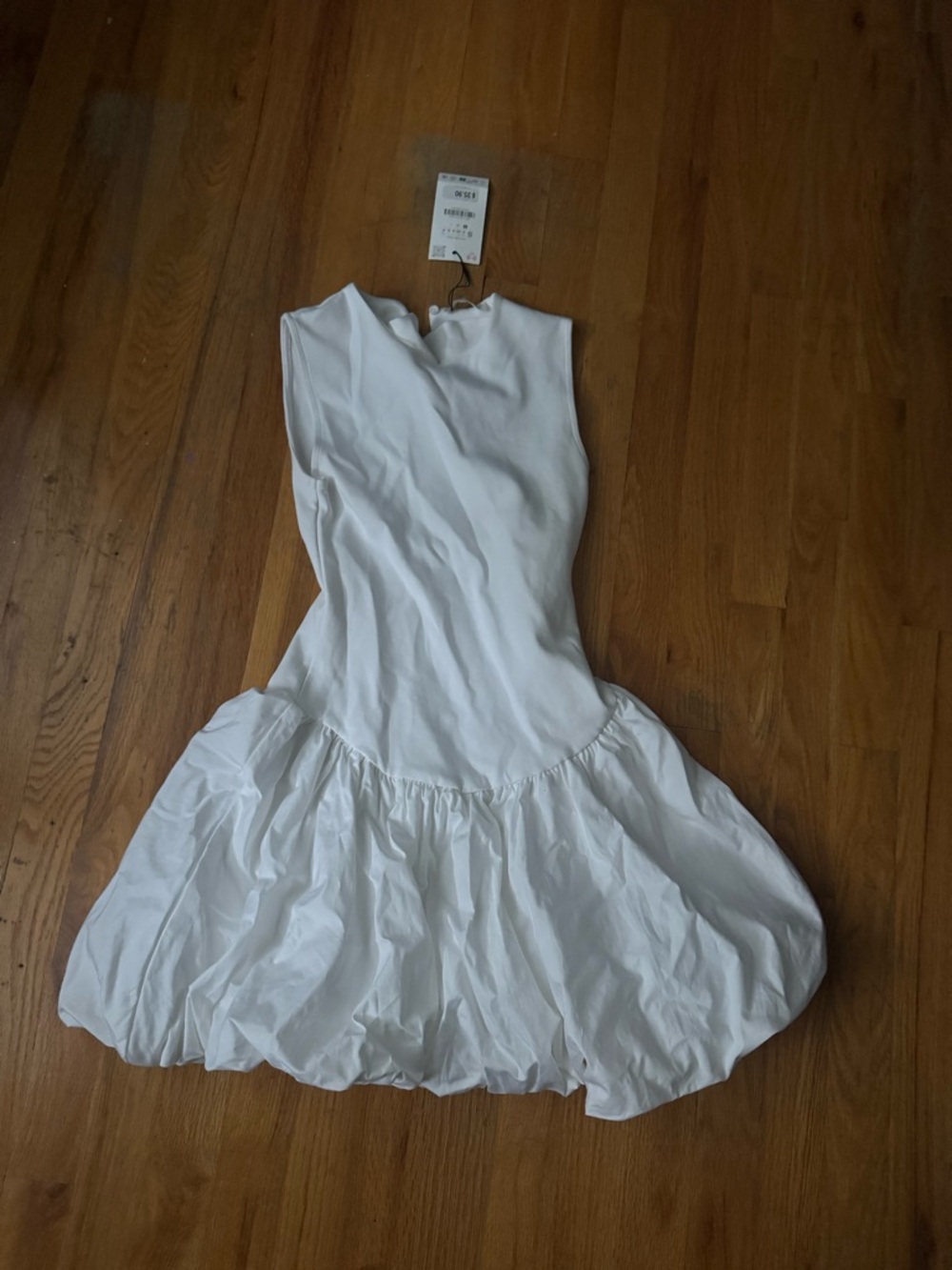 White Sleeveless Ruffle-Hem Kids Dress